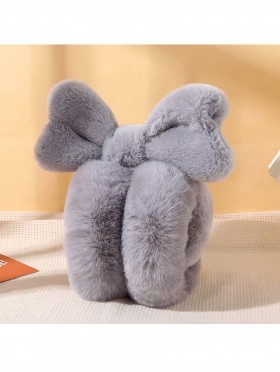 Solid Color Heart Plush Earmuff